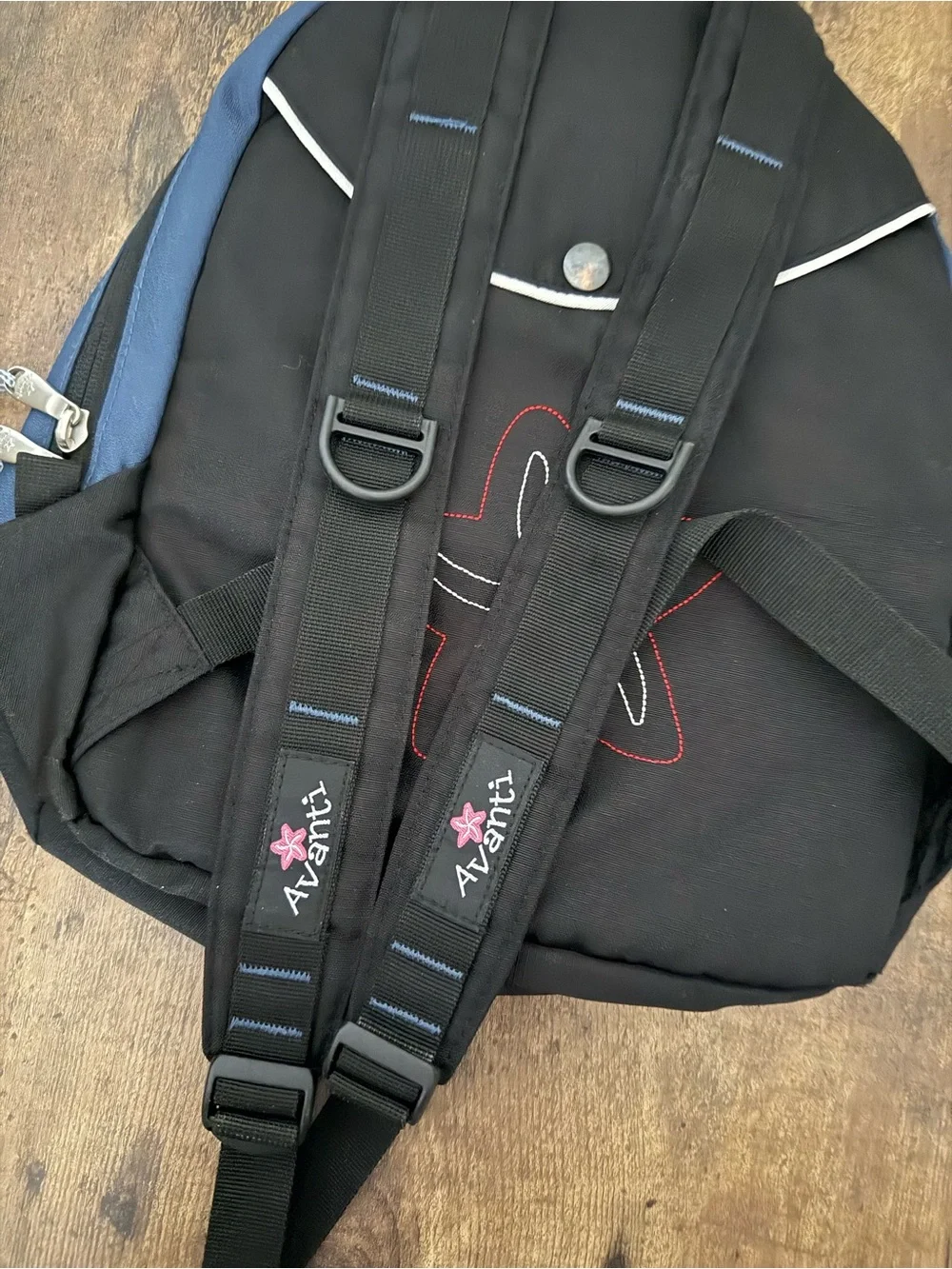 Y2k Vintage Surfwear Avanti Mini Backpack Bag Blue White 90s Boho Hippie Beach
